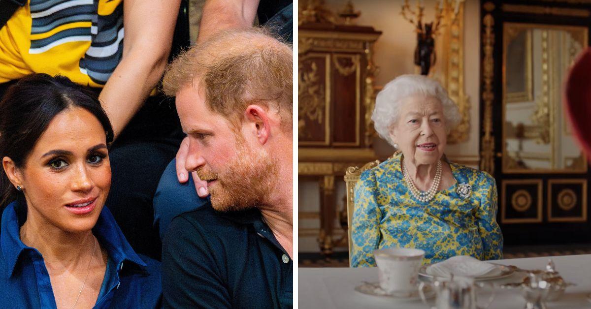 Prince Harry Looked Queasy When Meghan Markle Mocked Queen Elizabeth