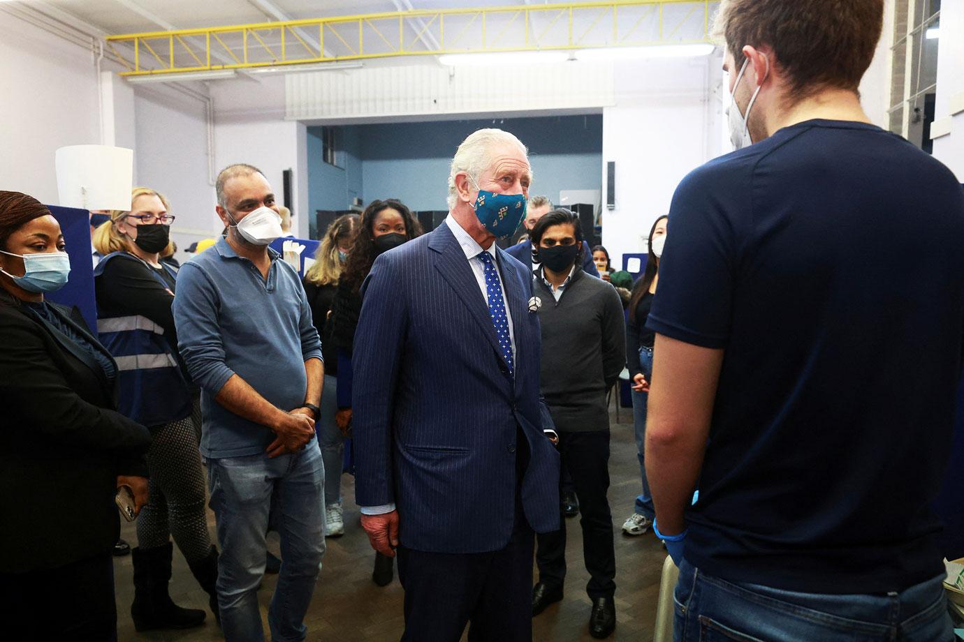 prince charles visits a covid  vaccination centre