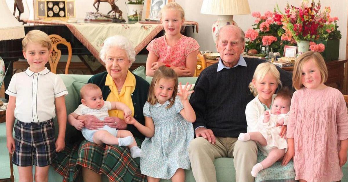 royal family shares new photo prince philip great grandchildren