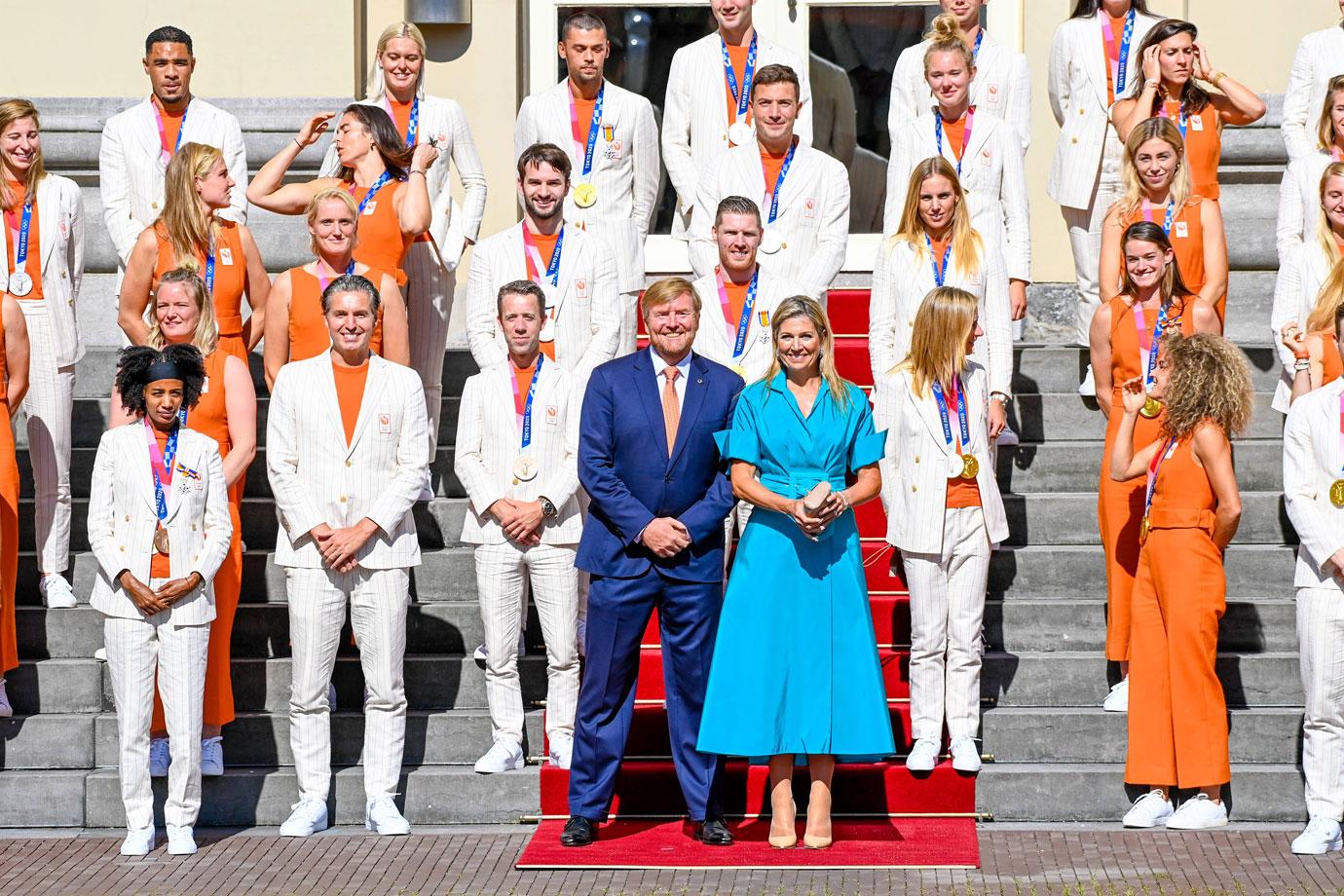 queen maxima and king willem alexander receive dutch olympic medal winners the hague