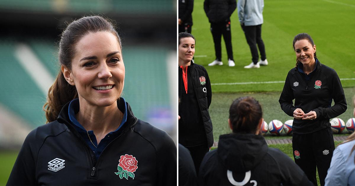 the duchess of cambridge joins england rugby training session pp