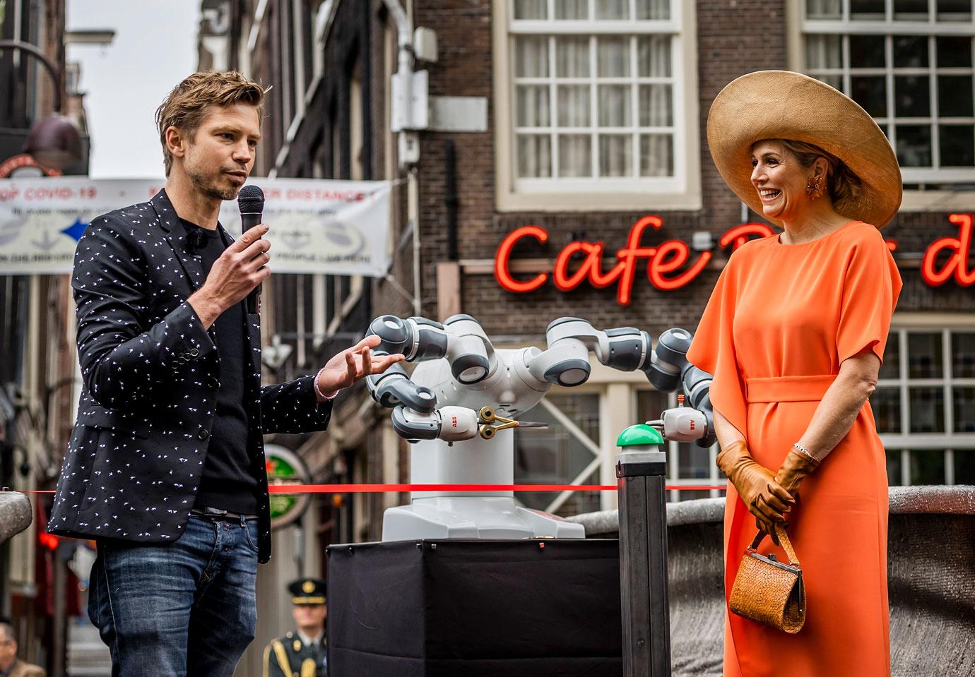 queen maxima of the netherlands attends the opening of a d printed bridge in amsterdam