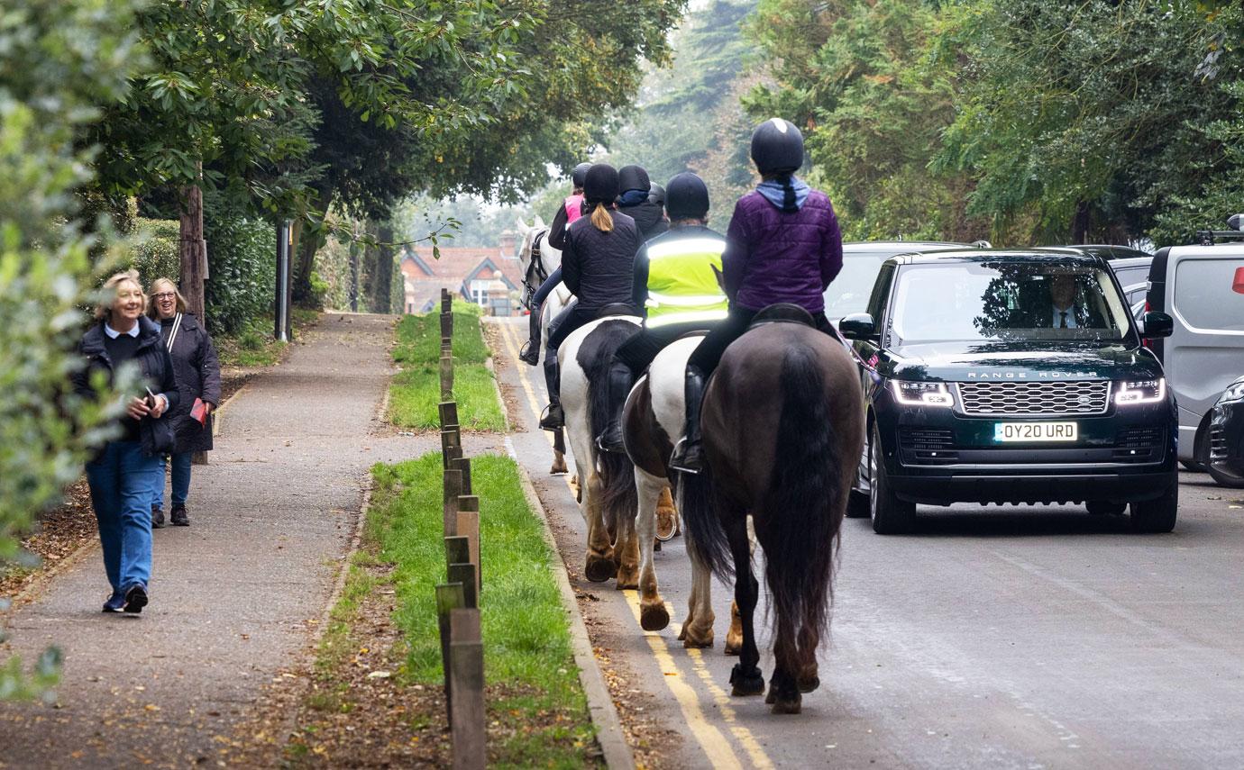 the queen is driven to the royal chapel of all saints in windsor great pk