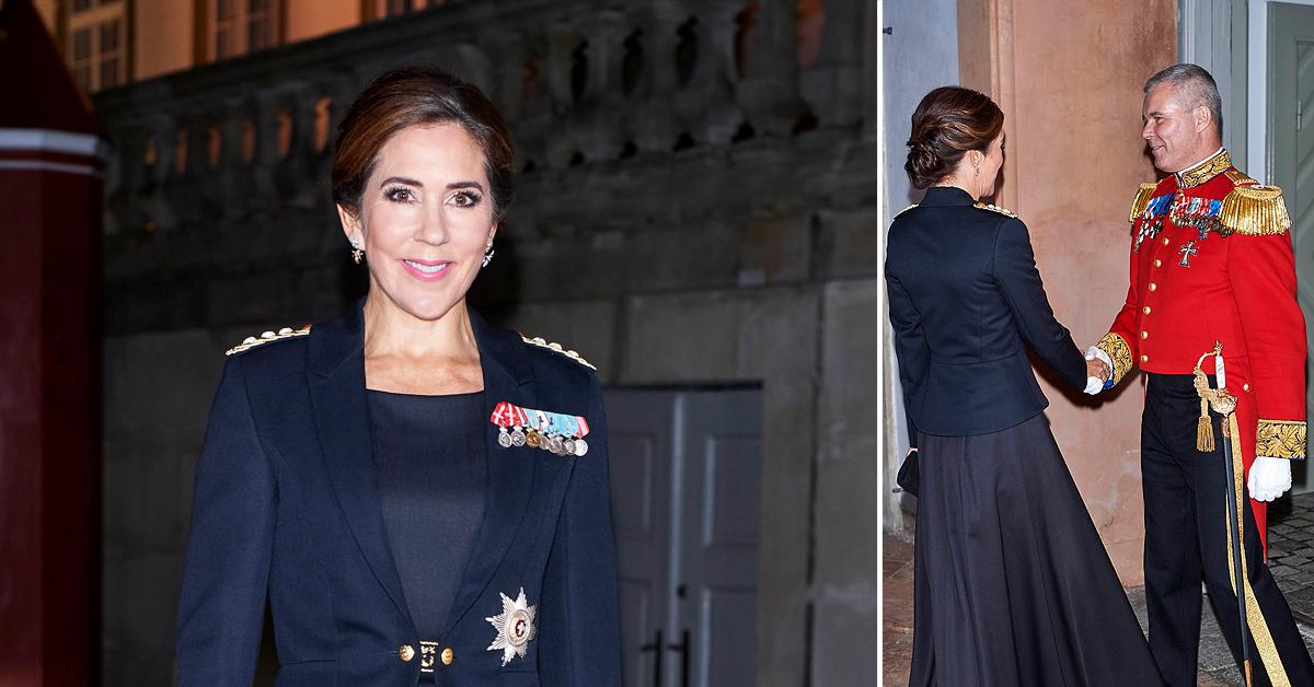 crown princess mary attends army medal of honour dinner at fredensborg palace