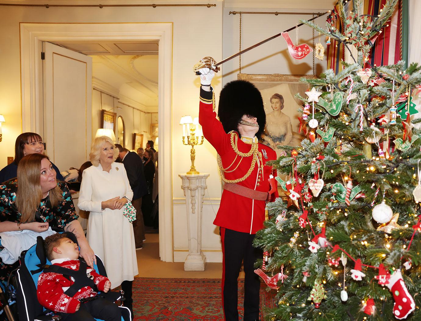 duchess camilla decorates tree at clarence house with children