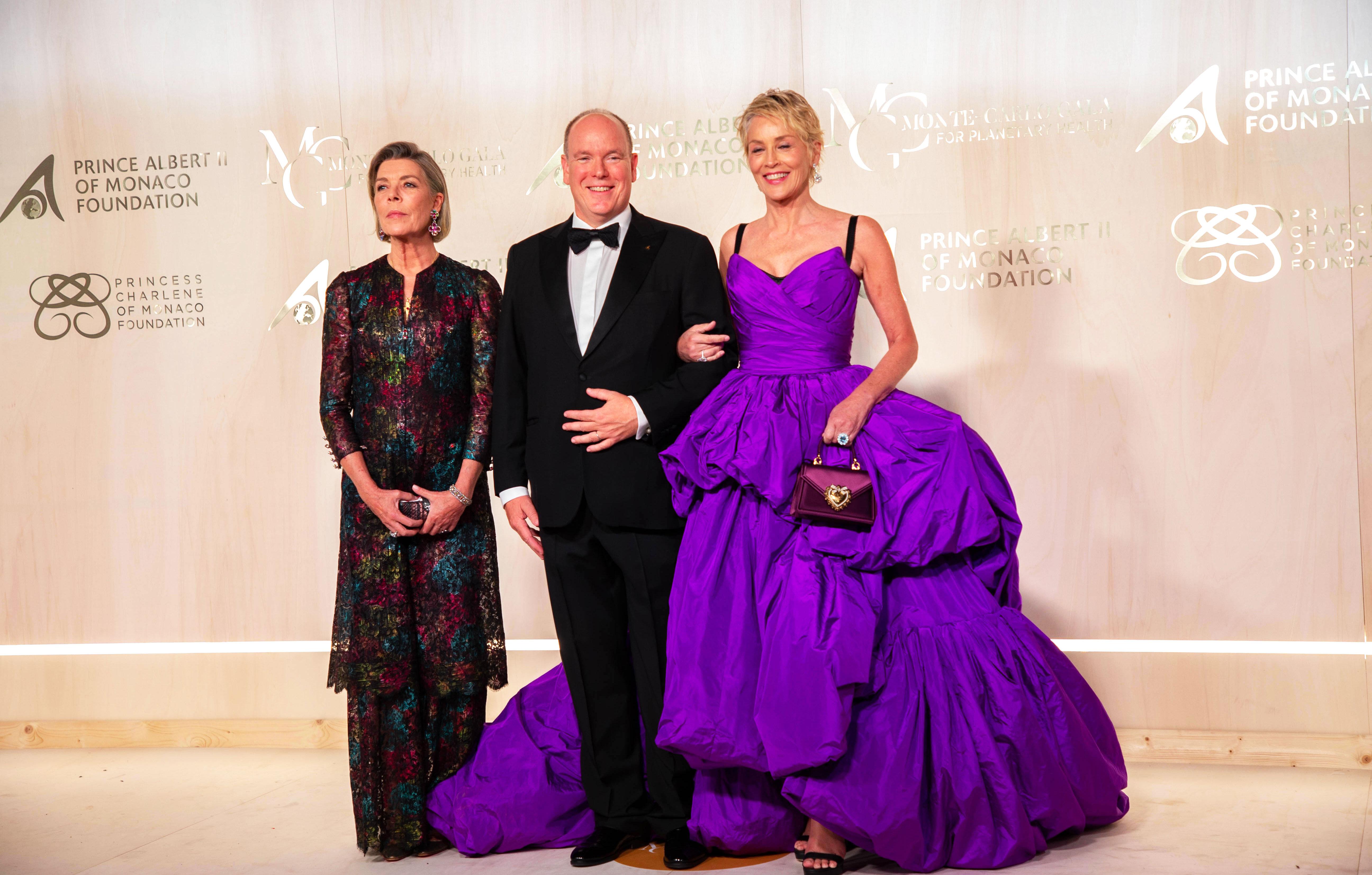 princess caroline of hanover prince albert ii of monaco sharon stone monte carlo gala