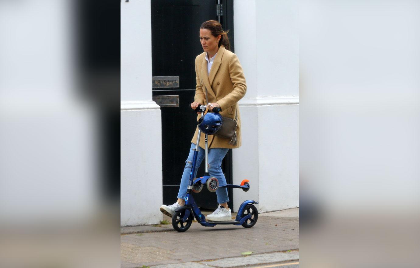 pippa middleton enjoys a scooter ride on the streets of london