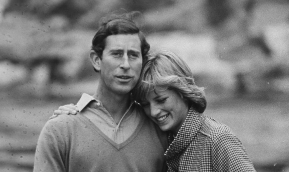 Image of Prince Charles and Diana share a joke with singer Neil