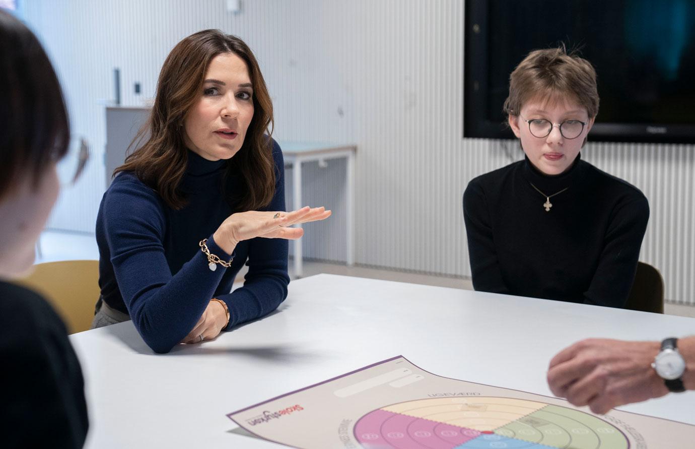 crown princess mary visits vigerslev alles skole in connection with the mary foundation and the new initiative called our school strength