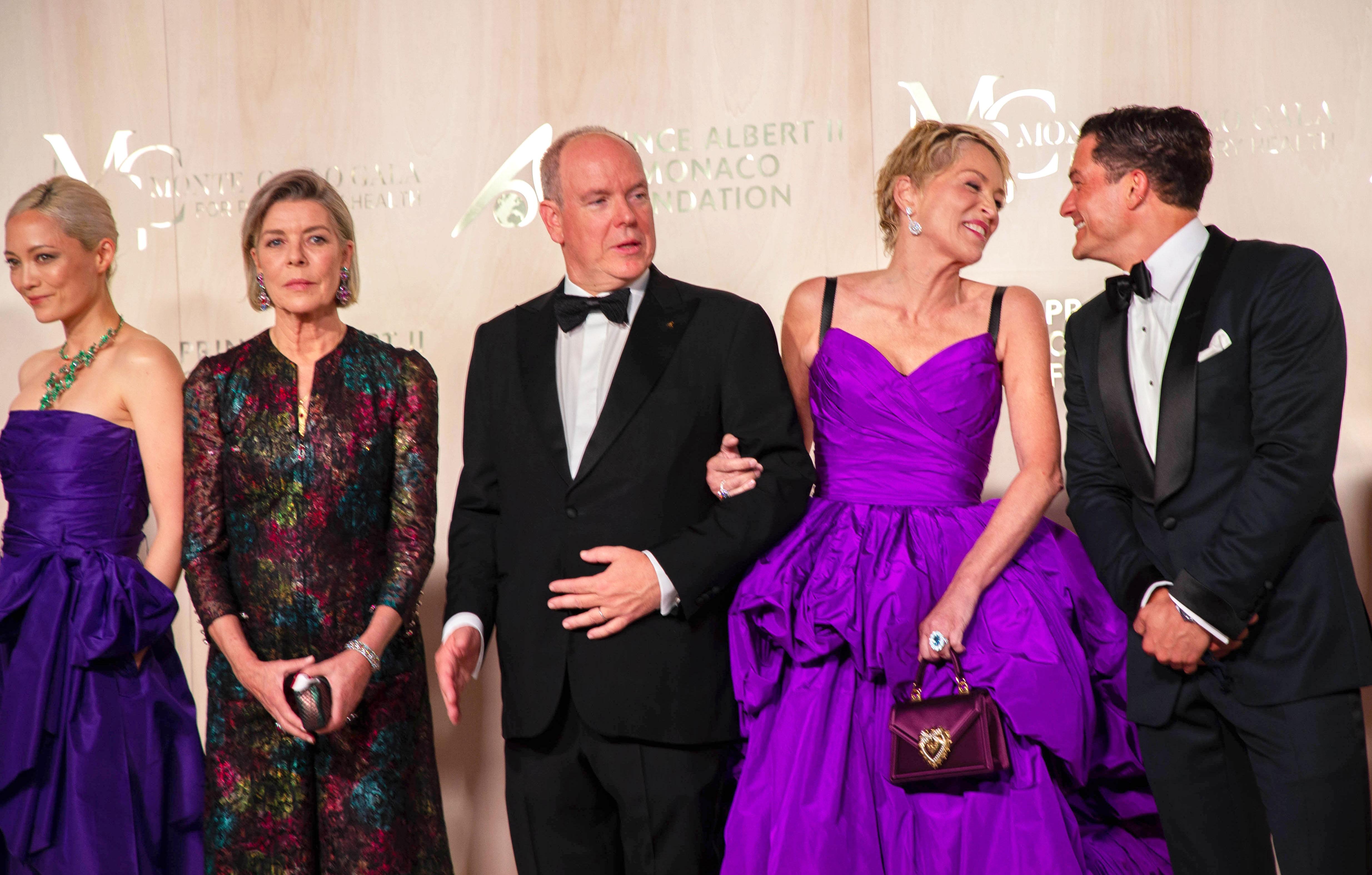 princess caroline of hanover prince albert ii of monaco sharon stone monte carlo gala