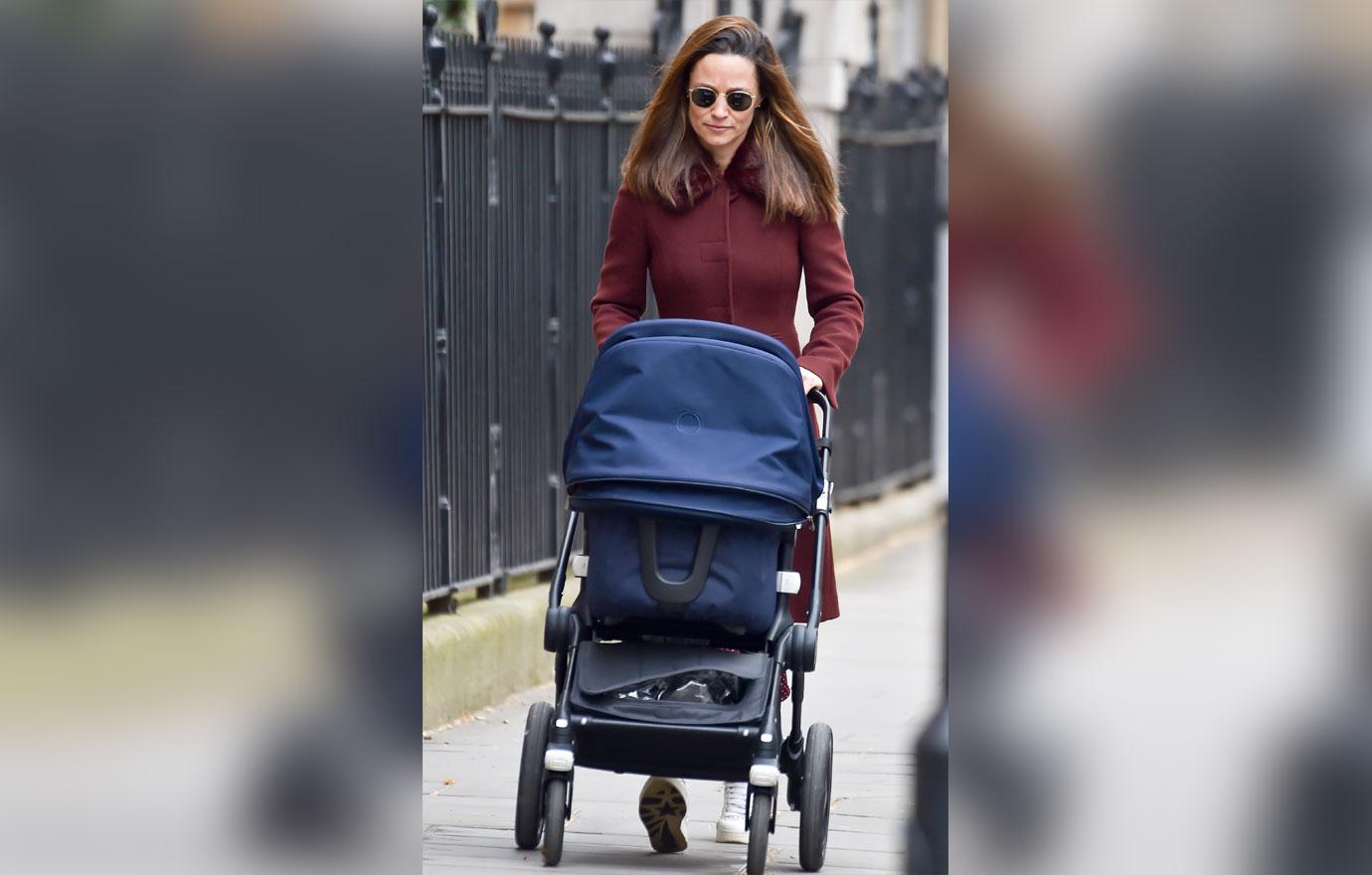 pippa middleton walking with newborn daughter elizabeth jane matthews