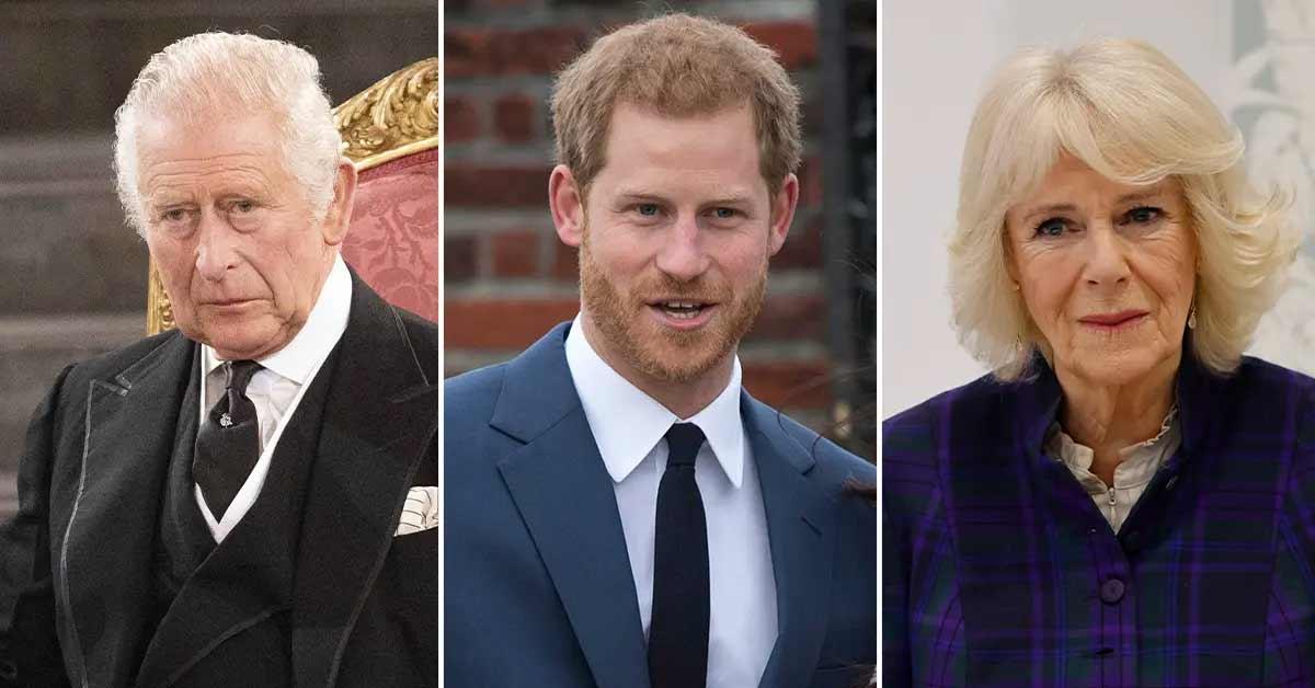 king charles distraught over prince harry dragging camilla pp