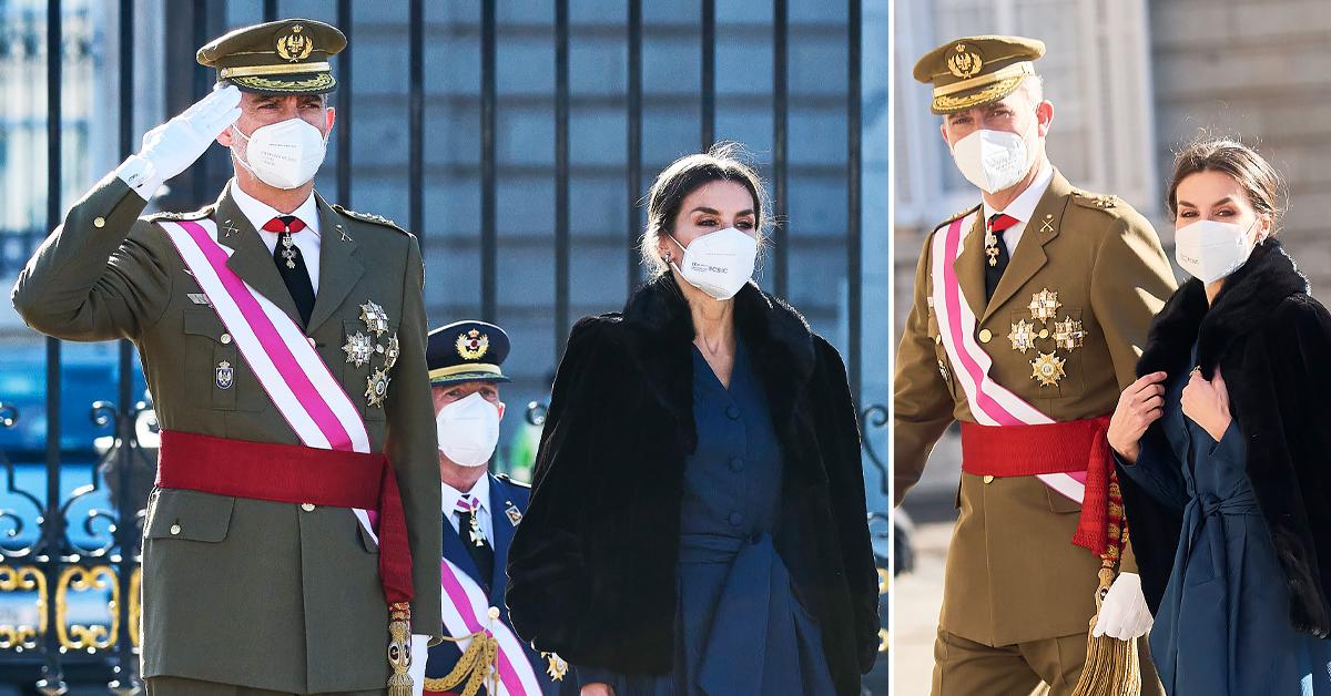 queen letizia king felipe spanish royals new years military parade  tro