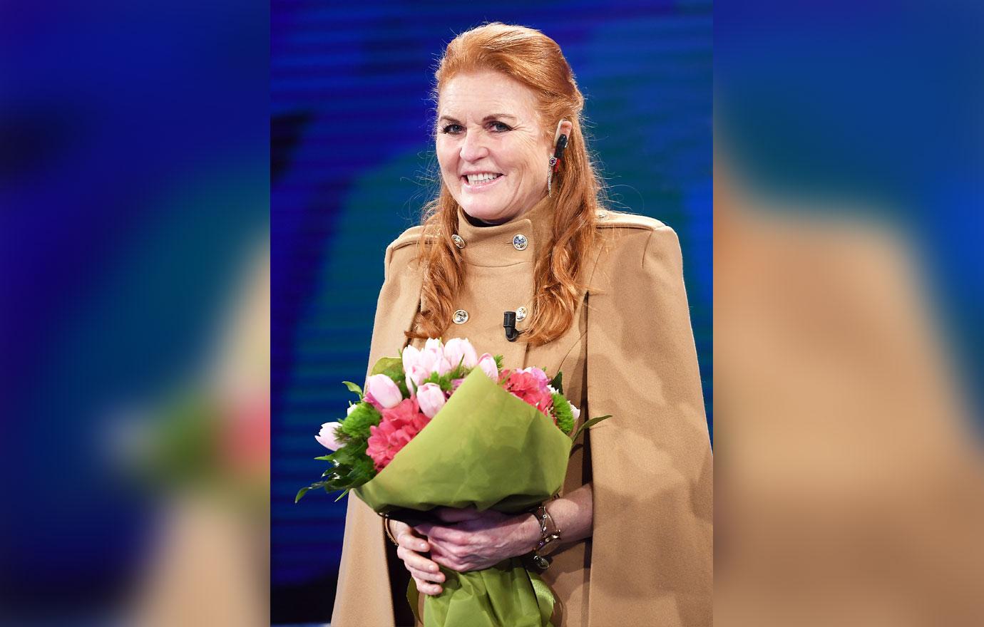 sarah ferguson duchess of york is guest on italian talk show