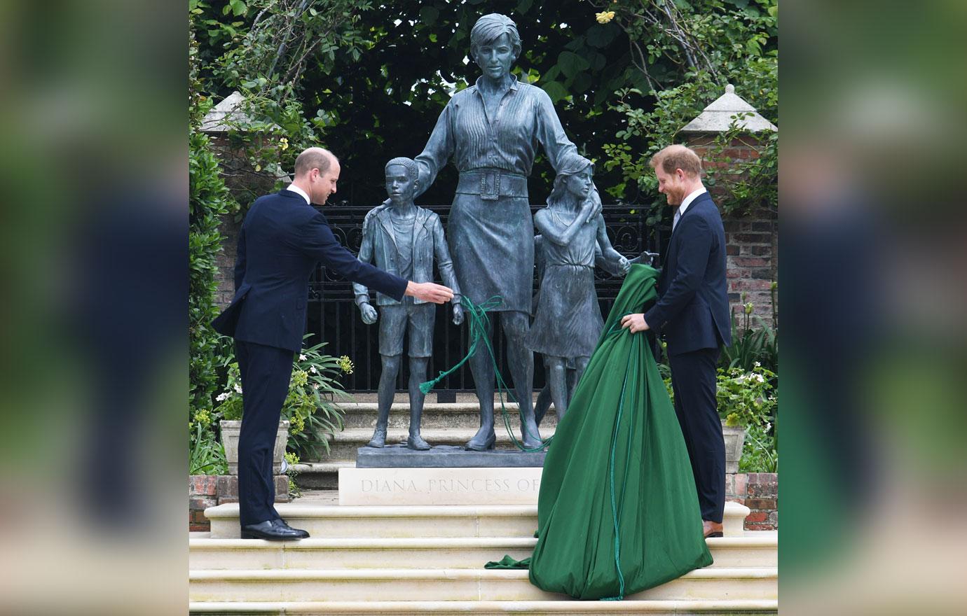 prince william prince harry diana statue unveiling photos