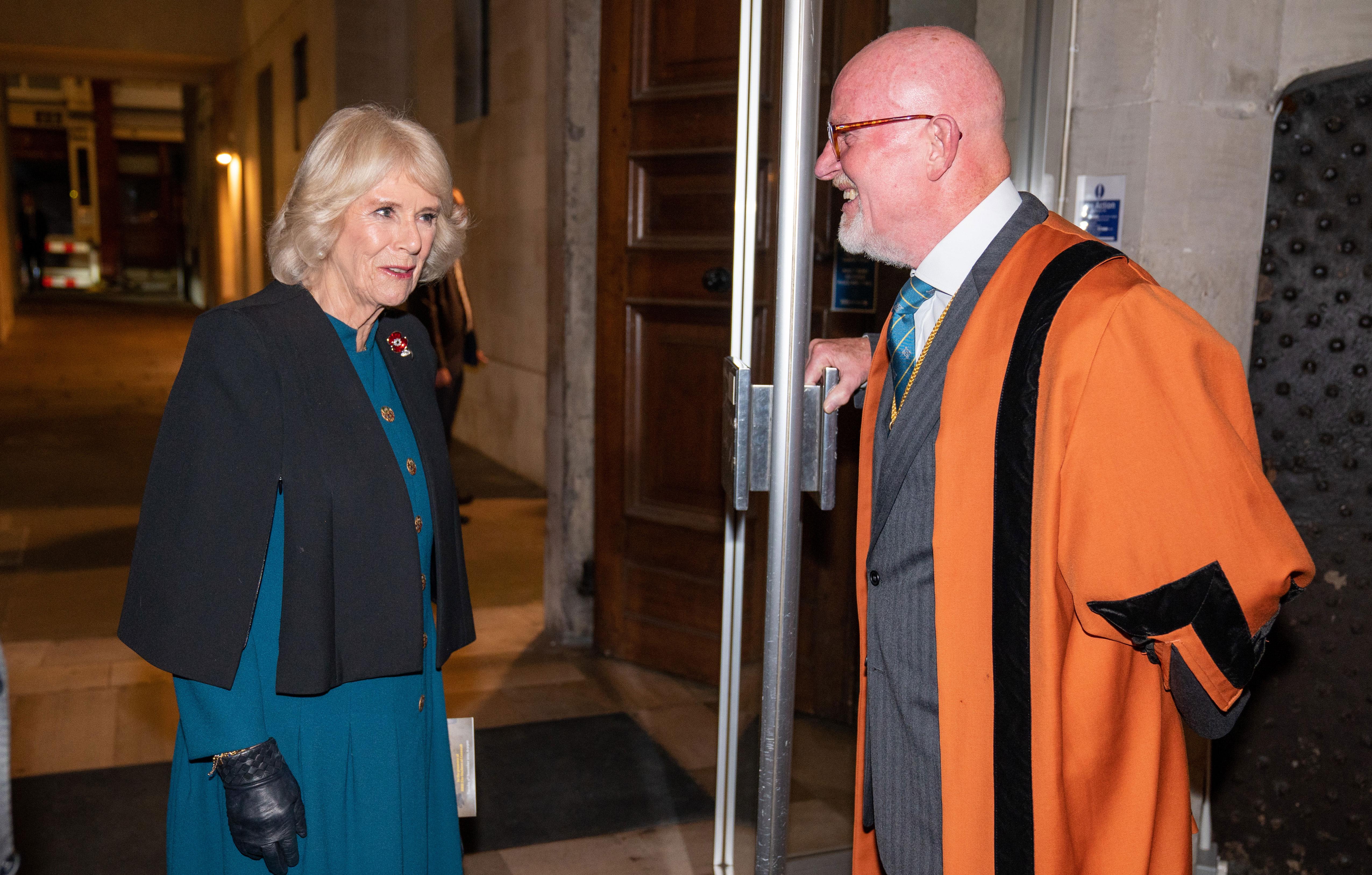 the duchess of cornwall camilla attends service at st brides church