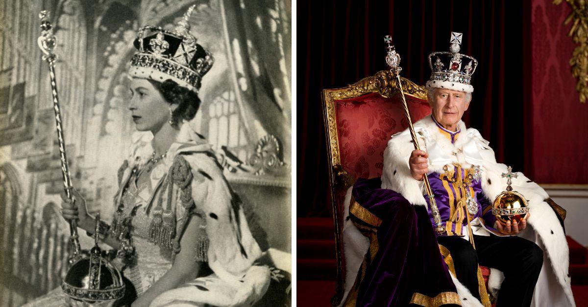 queen elizabeth ii and king charles iii coronation portraits