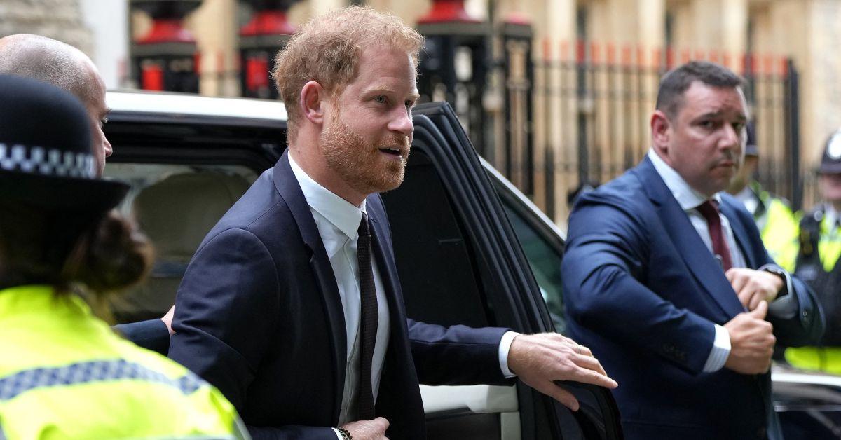 prince harry arriving at court