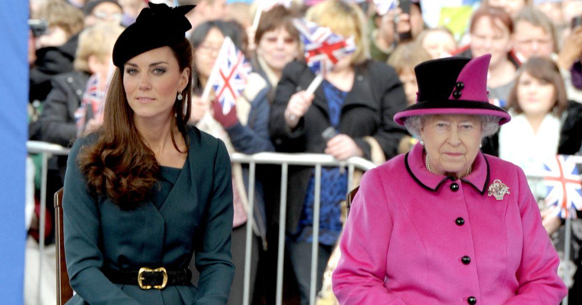 kate middleton and queen elizabeth ii smiling