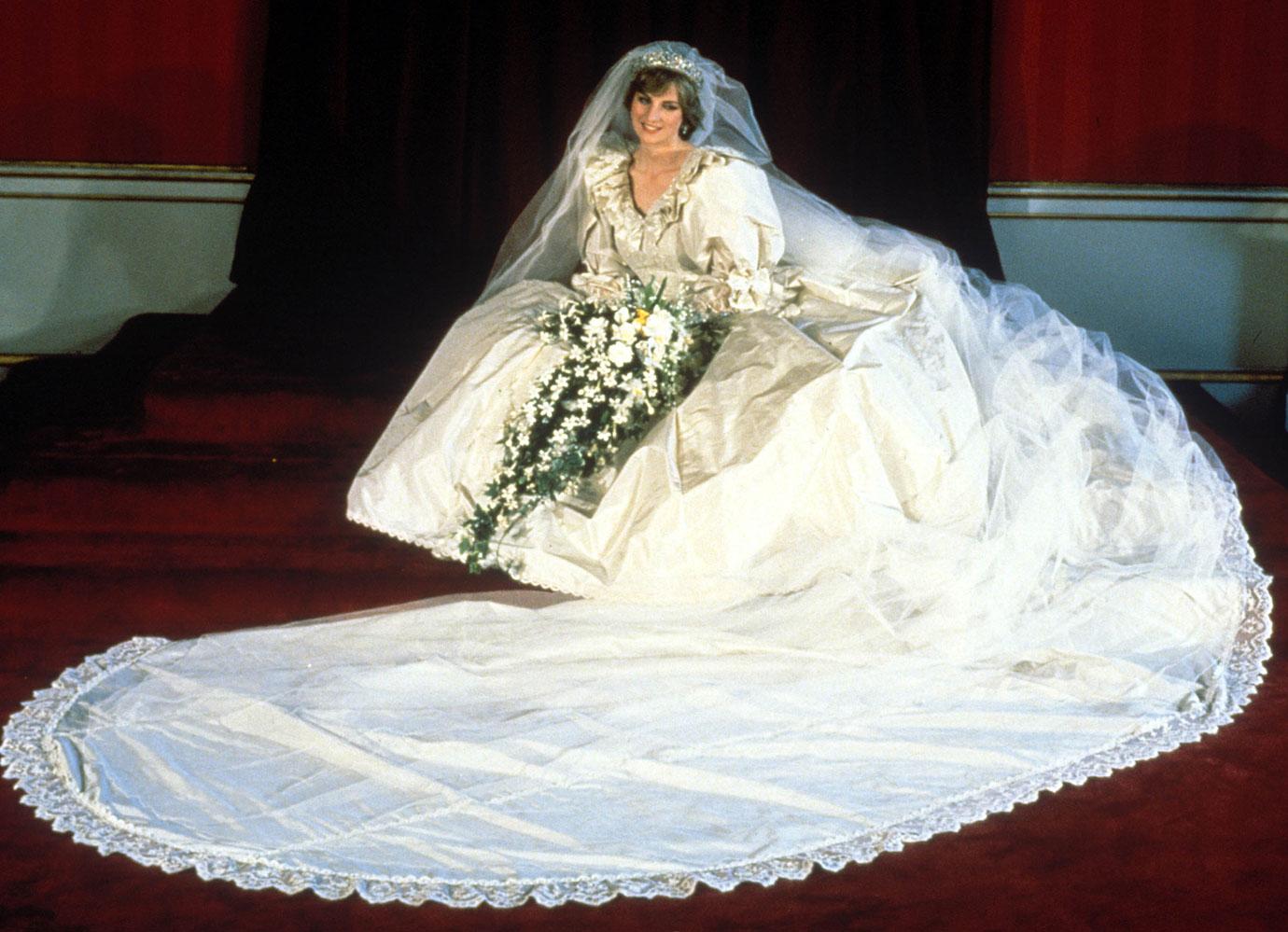 princess diana wedding dress displayed kensington palace