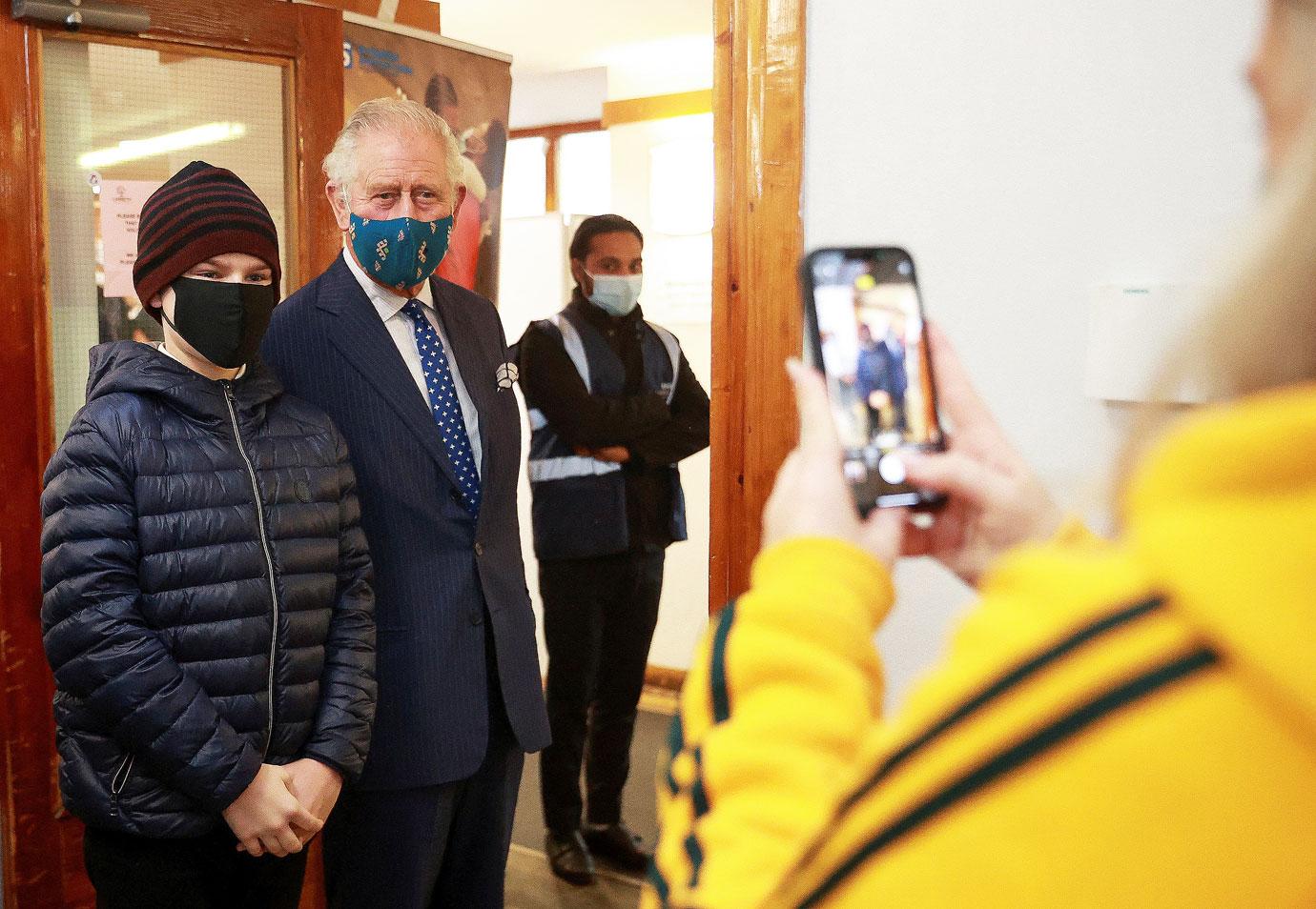 prince charles visits a covid  vaccination centre