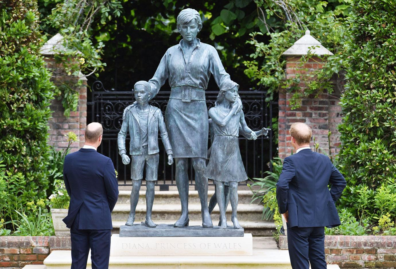 prince william prince harry diana statue unveiling photos