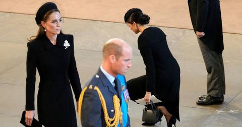 Kate Middleton 'Stares' At Meghan Markle After Queen Elizabeth's Death