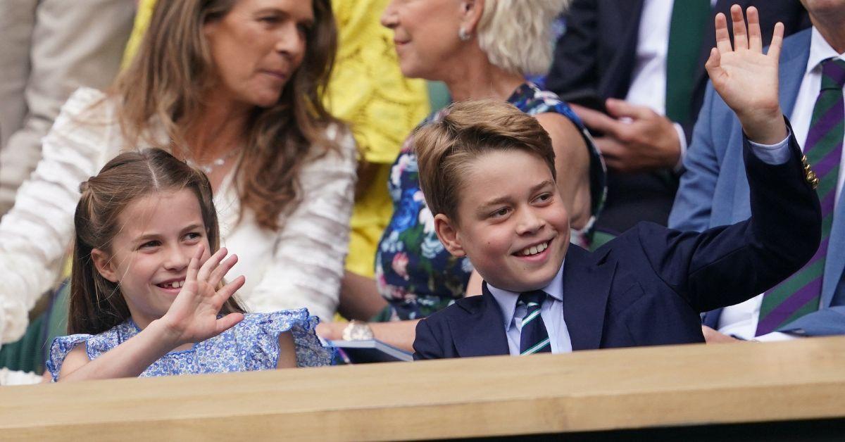 prince george and princess charlotte waving