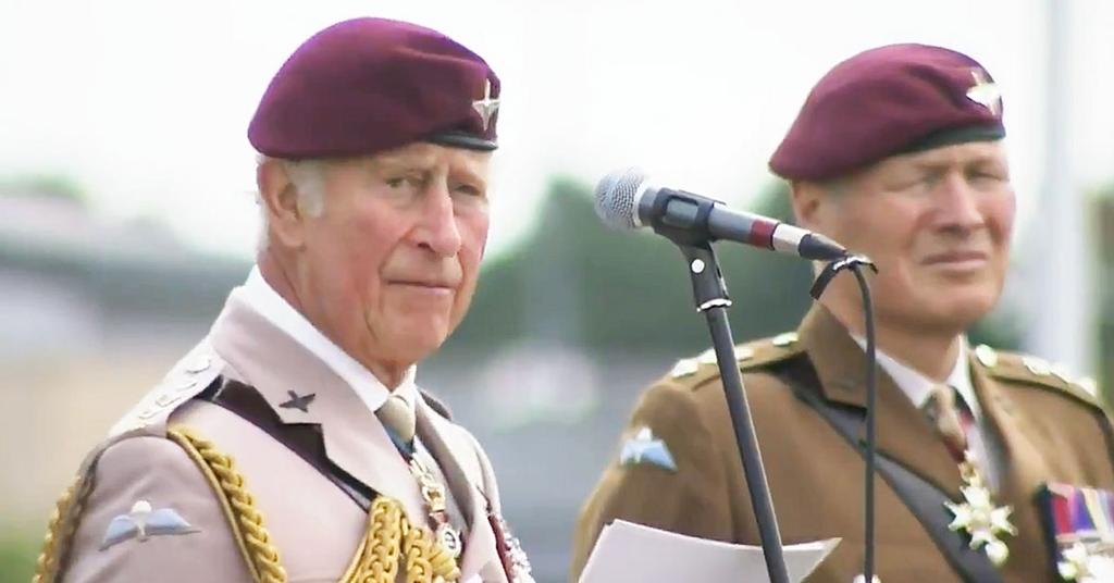 Prince Charles Presents New Colours To The British Army's Parachute