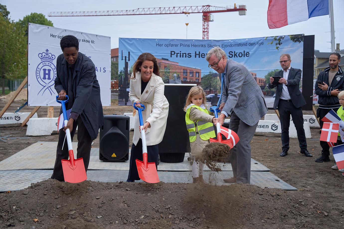 princess marie of denmark breaks ground for new school