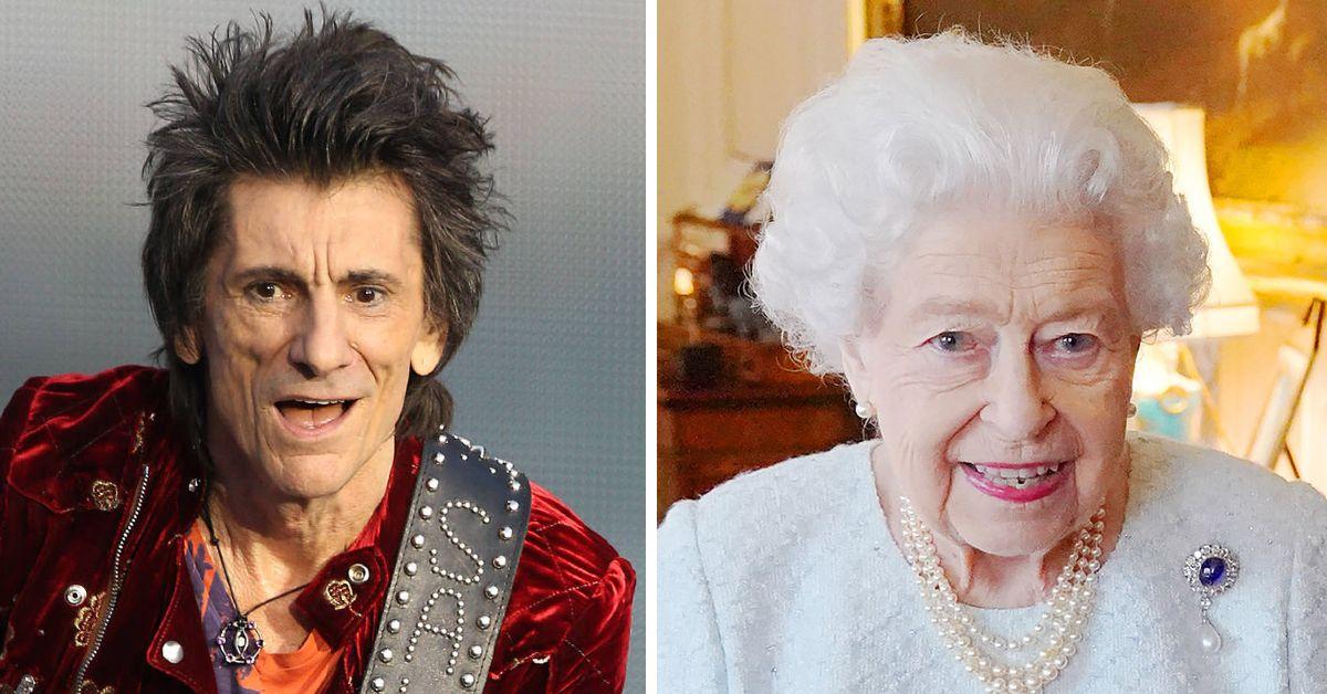 rolling stones ronnie wood painting presented to queen