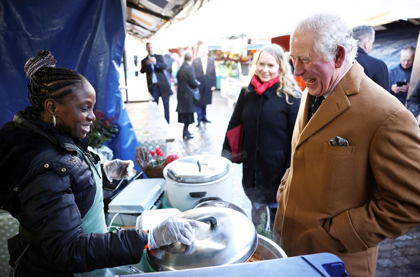 prince charles visits cambridge market