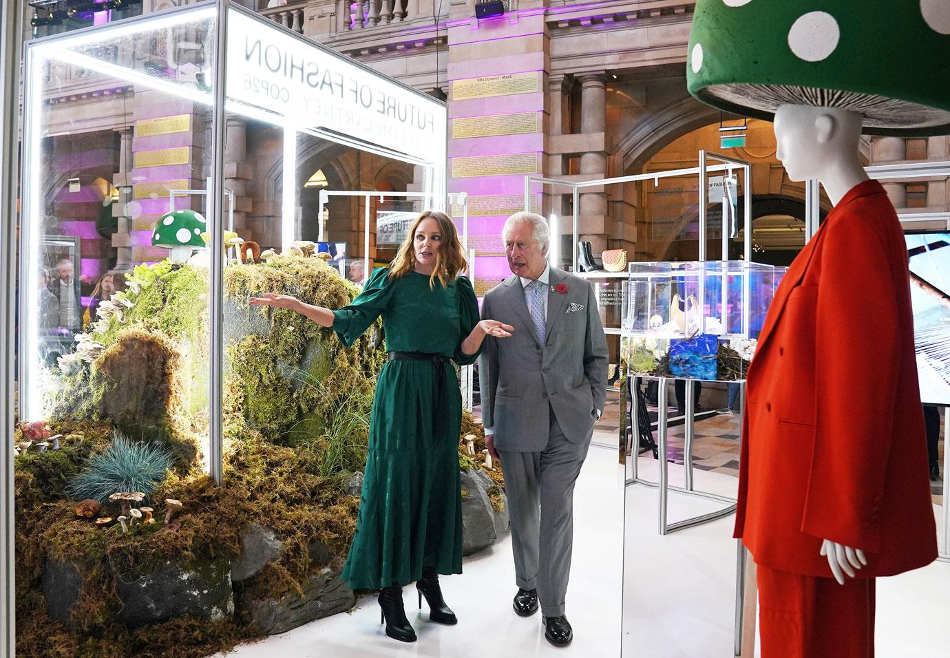 prince charles views a stella mccartney fashion installation