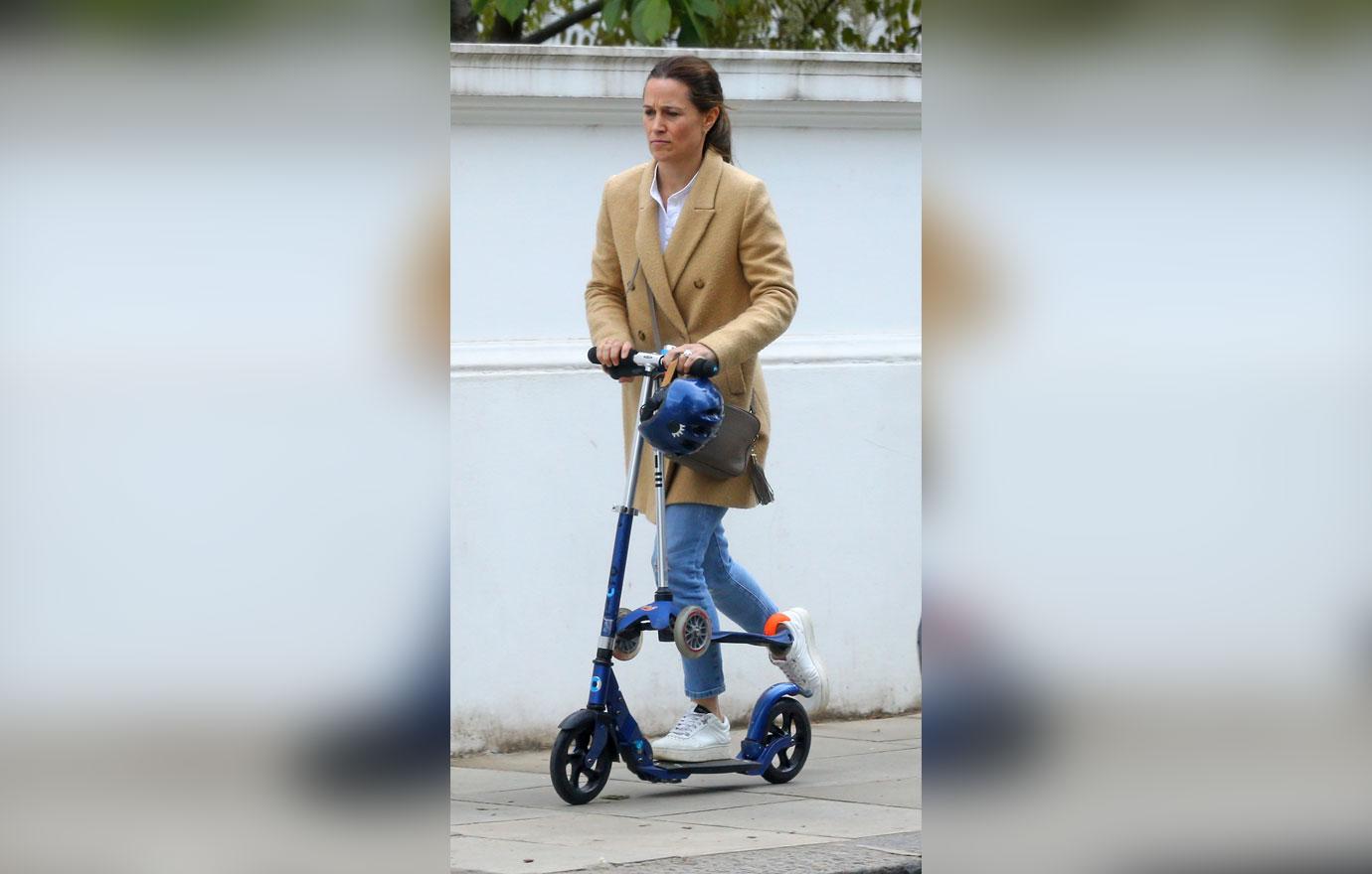 pippa middleton enjoys a scooter ride on the streets of london