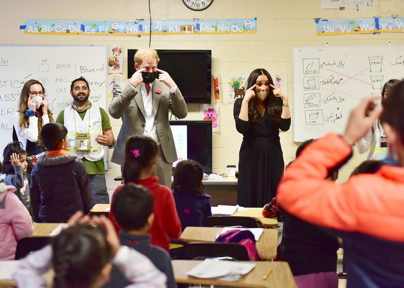 prince harry meghan markle afghan refugee children us army base