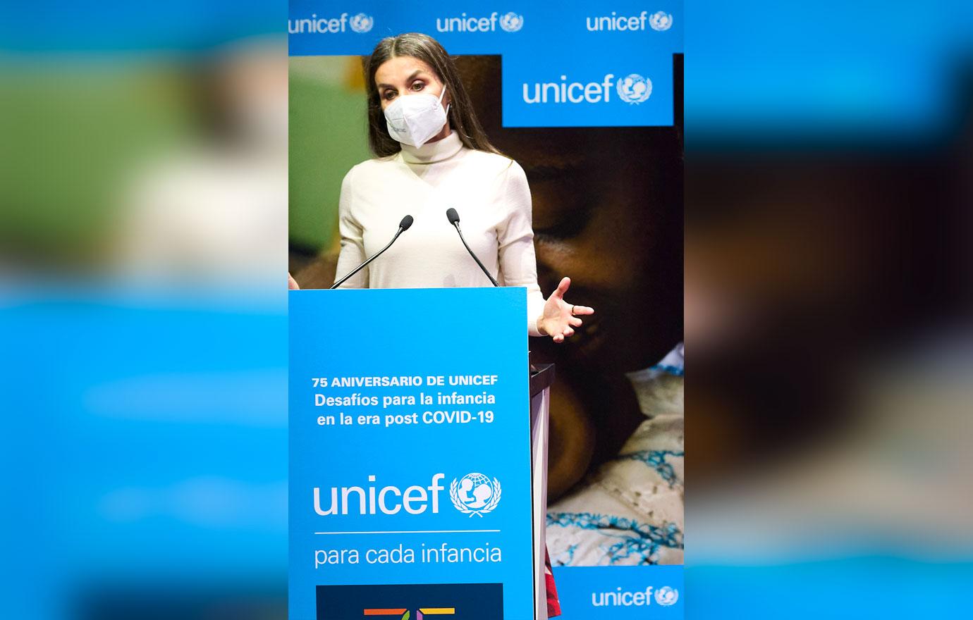 queen letizia attends unicefs th anniversary