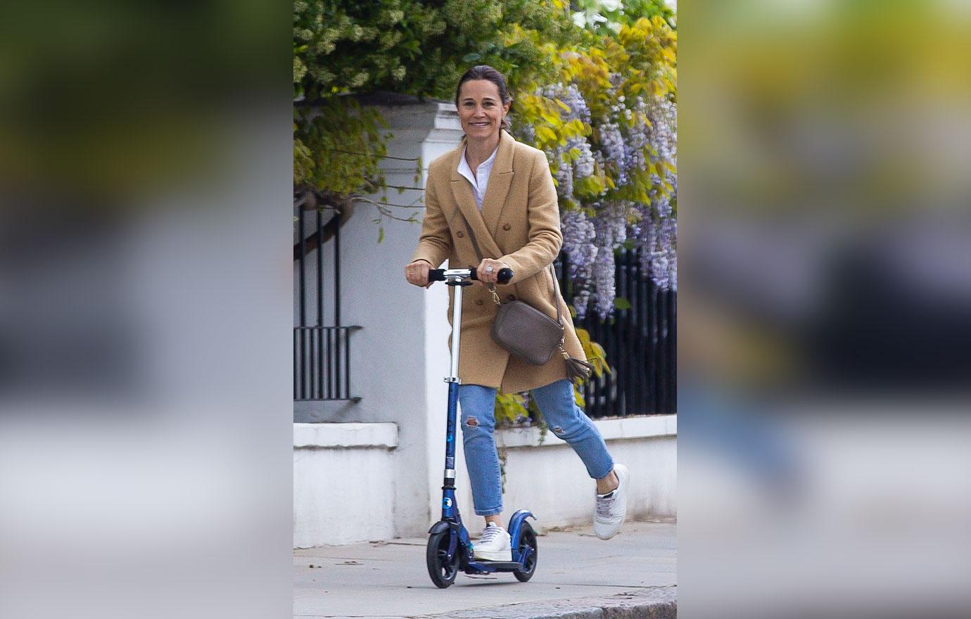 pippa middleton enjoys a scooter ride on the streets of london