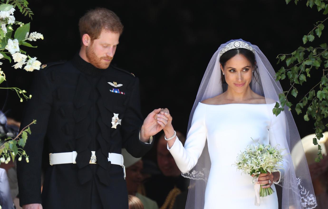 prince harry meghan markles body language at wedding