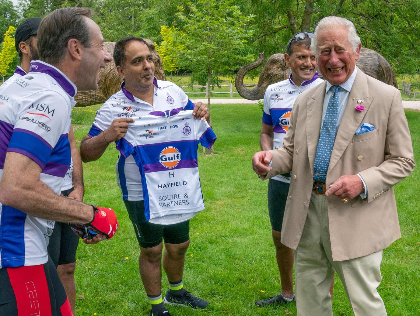 prince charles at palaces on wheels cycling event