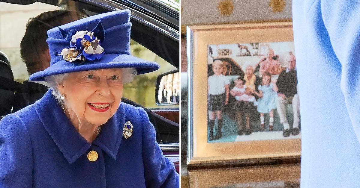 queen elizabeth shows off photos great grandkids tro