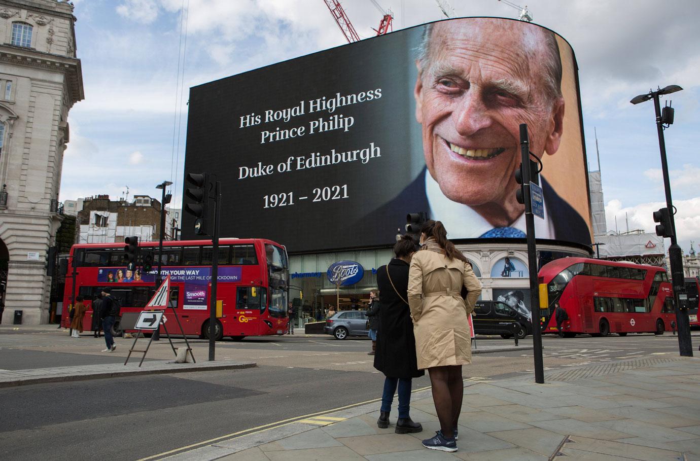 tribute to prince philip at piccadilly london uk