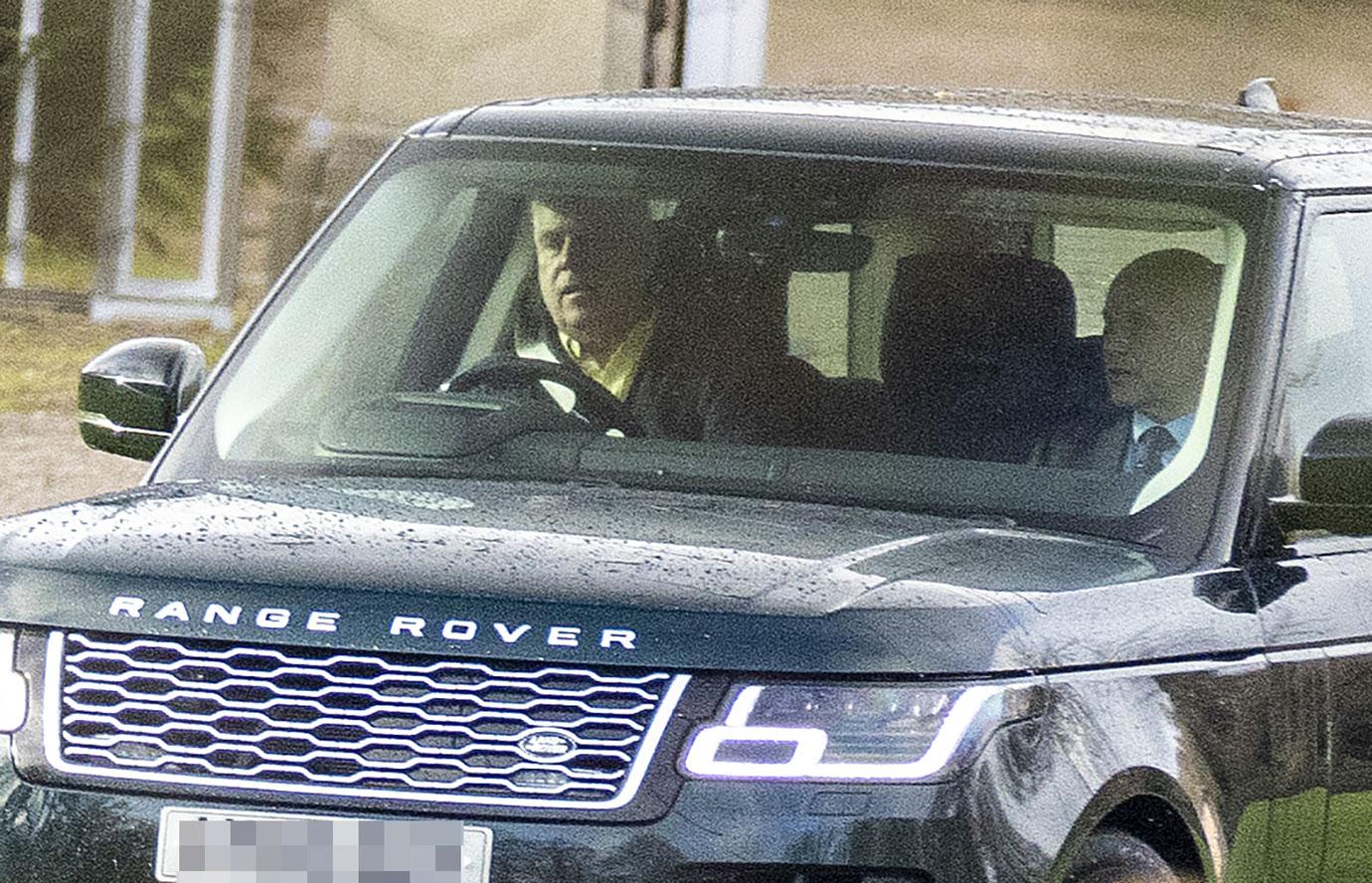 prince andrew drives from his royal lodge home with his detectives to windsor castle