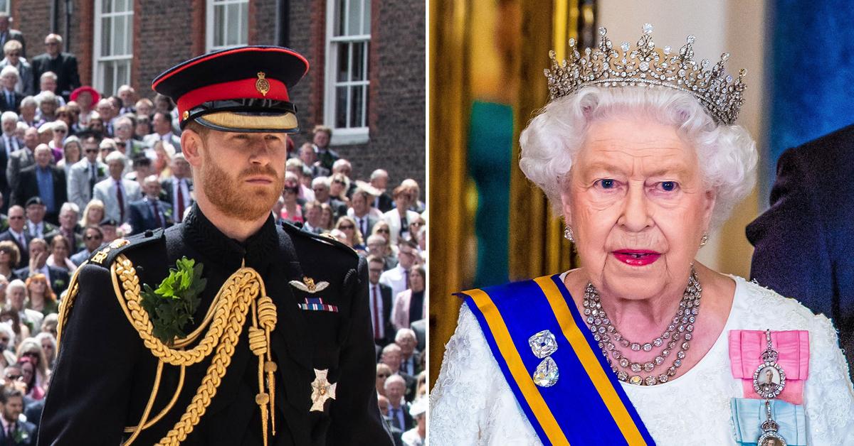 queen elizabeth ii prince harry no military titles tro