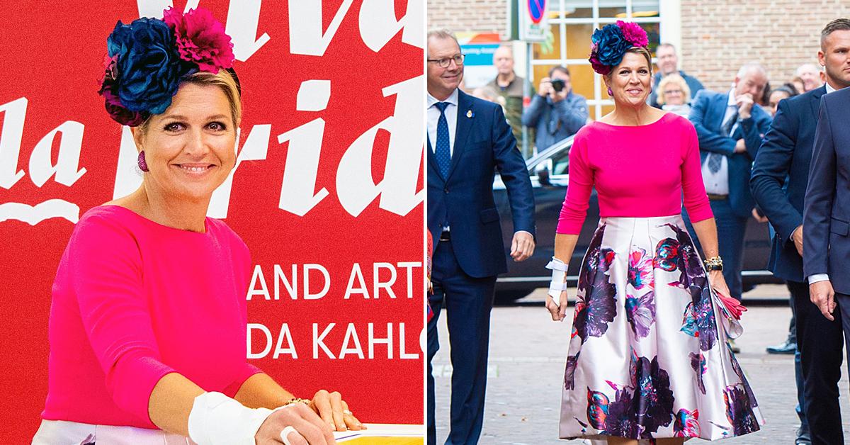 queen maxima at viva la frida exhibit in assen