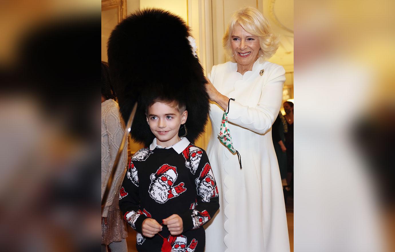 duchess camilla decorates tree at clarence house with children