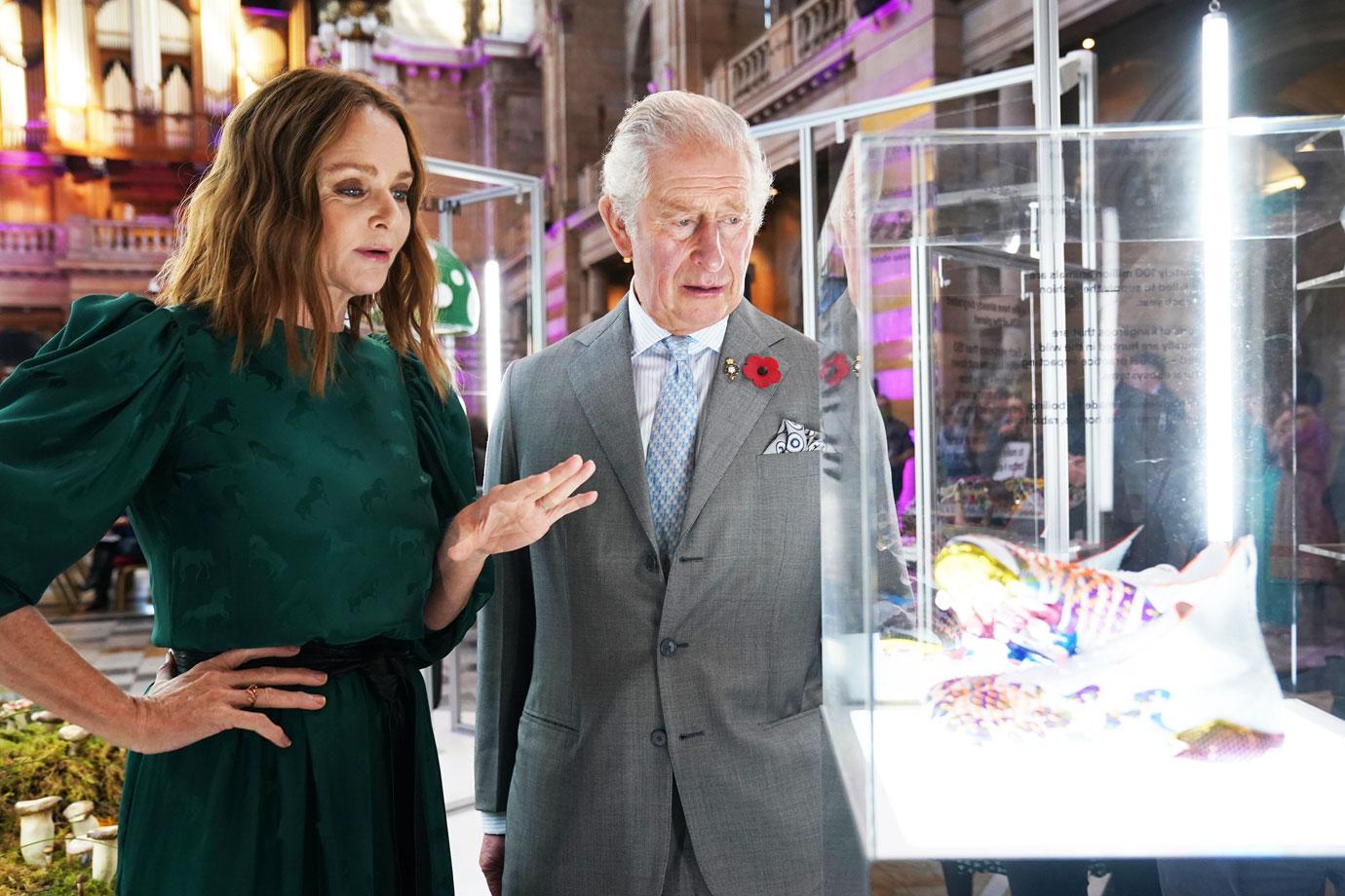 prince charles views a stella mccartney fashion installation