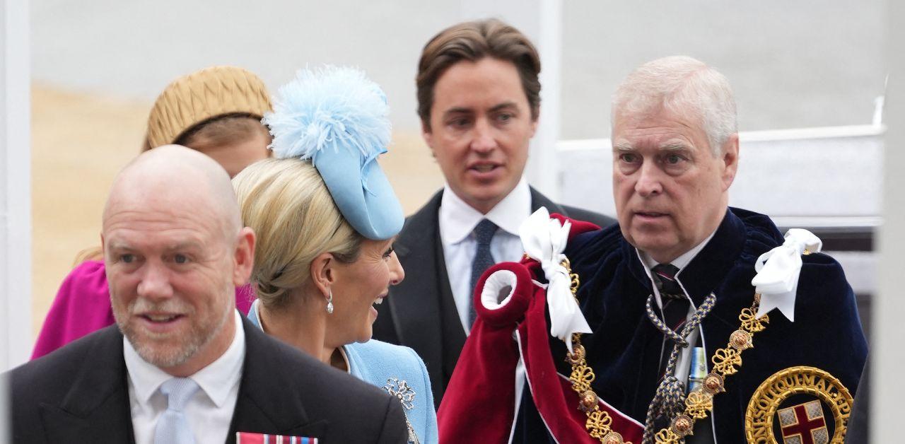 prince andrew wears ceremonial robe prince harry suit