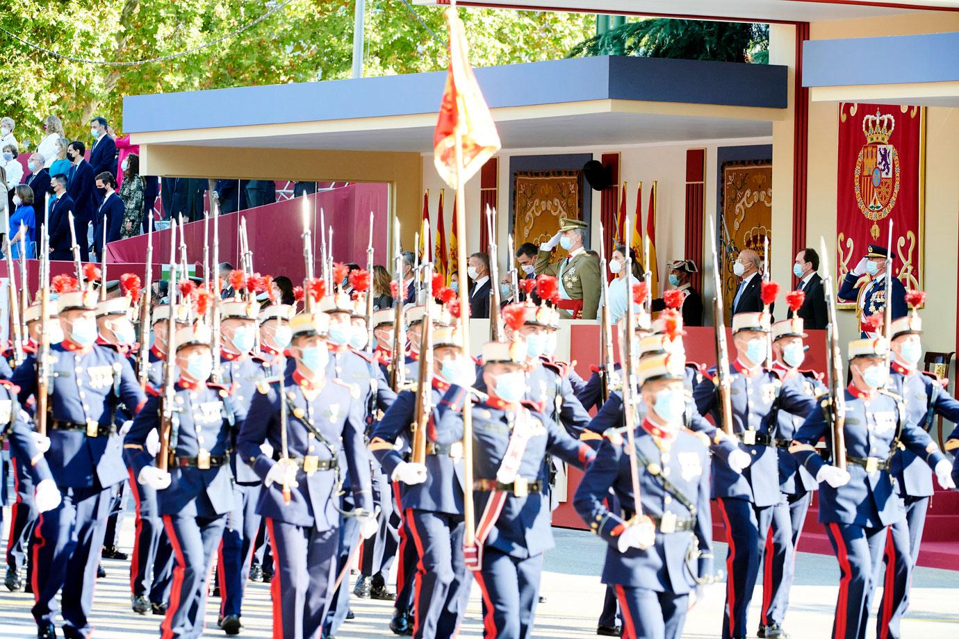 spanish royals attend the national day military parade