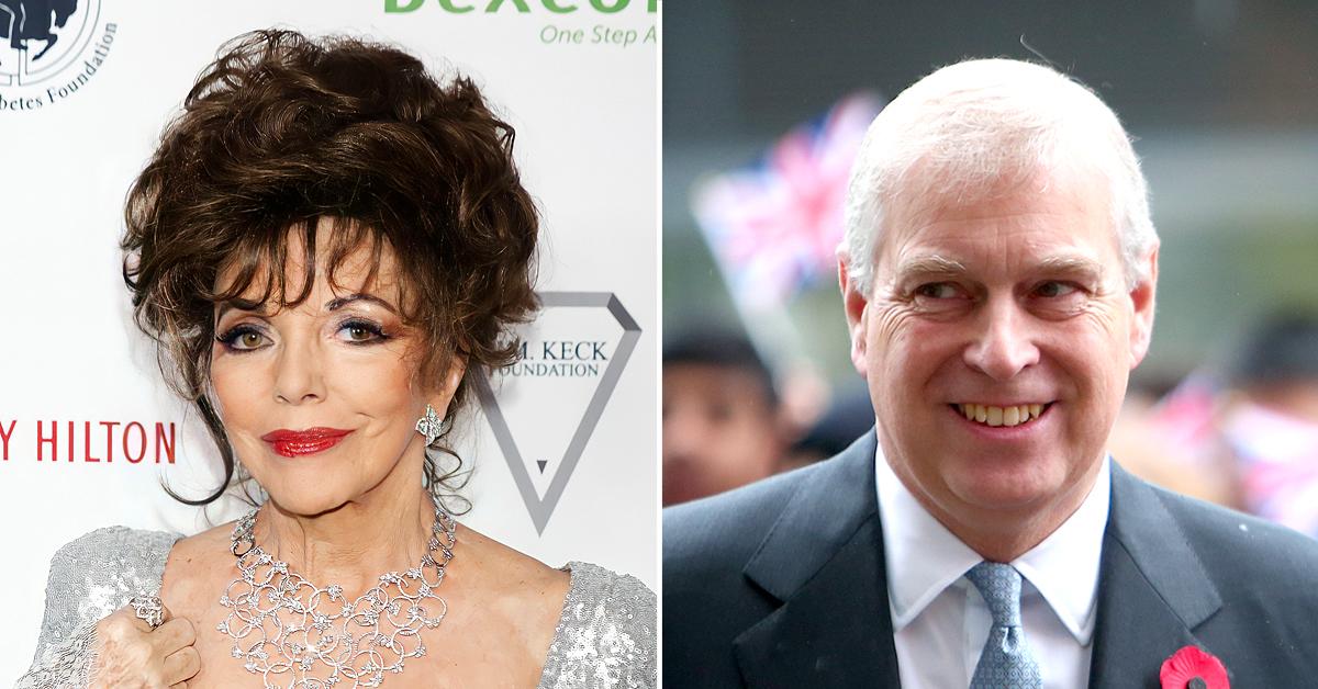 joan collins says prince andrew came small dinner party very pretty girl was very nice