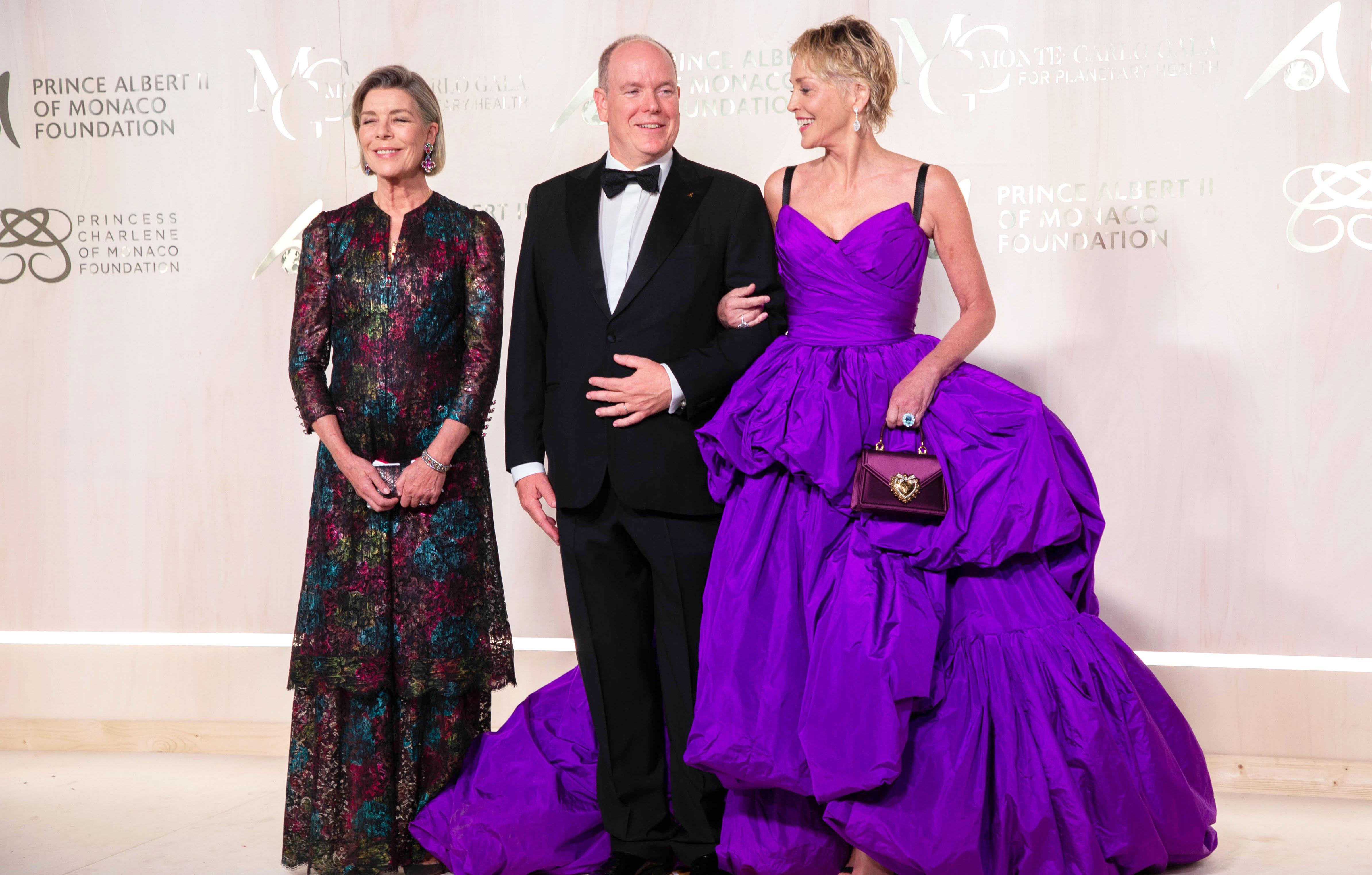 princess caroline of hanover prince albert ii of monaco sharon stone monte carlo gala